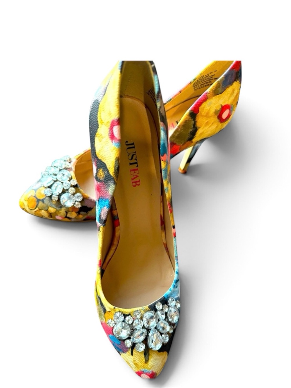 JustFab Floral Crystal Pumps – Size 8.5 – Special Occasion Heels